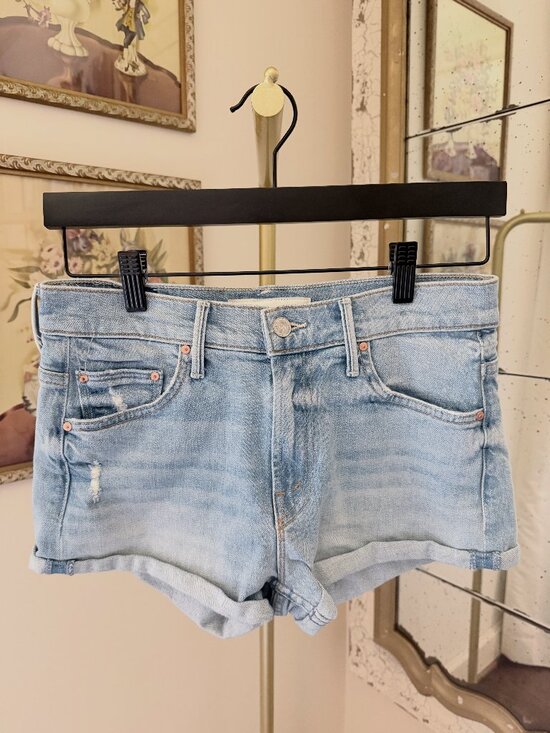 MOTHER Pants - MOTHER The Teaser Donut Roll Short - On My Knees - Size 25